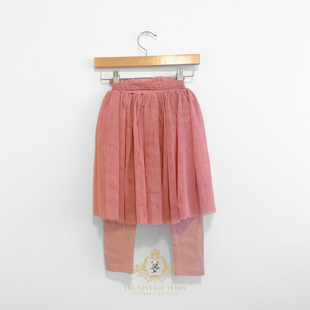 NWT Pretty Girls Tutu Skirt & Leggings Princess Ballerina Tulle Blush Pink 6Y - Picture 3 of 5